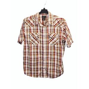 Vintage High Noon Large Pearl‎ Snap Plaid 90s Cowboy Country Western